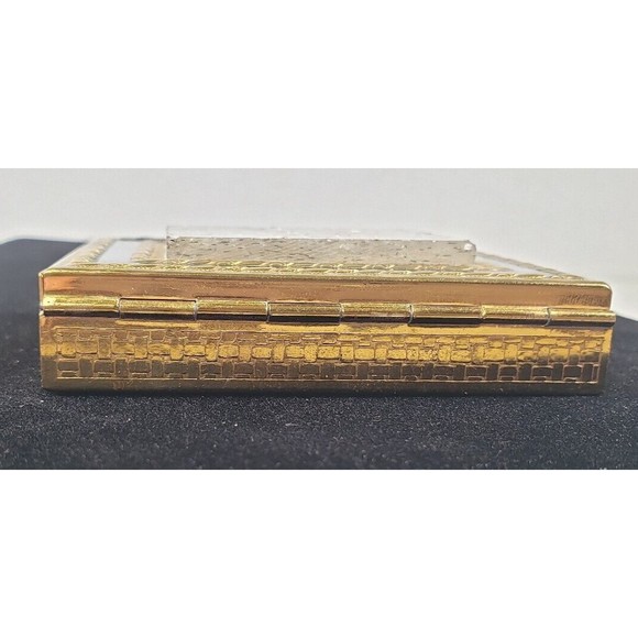 Vintage 1950's Dorset Fifth Avenue Powder Compact Lucite Silver Glitter Confetti - Picture 5 of 16